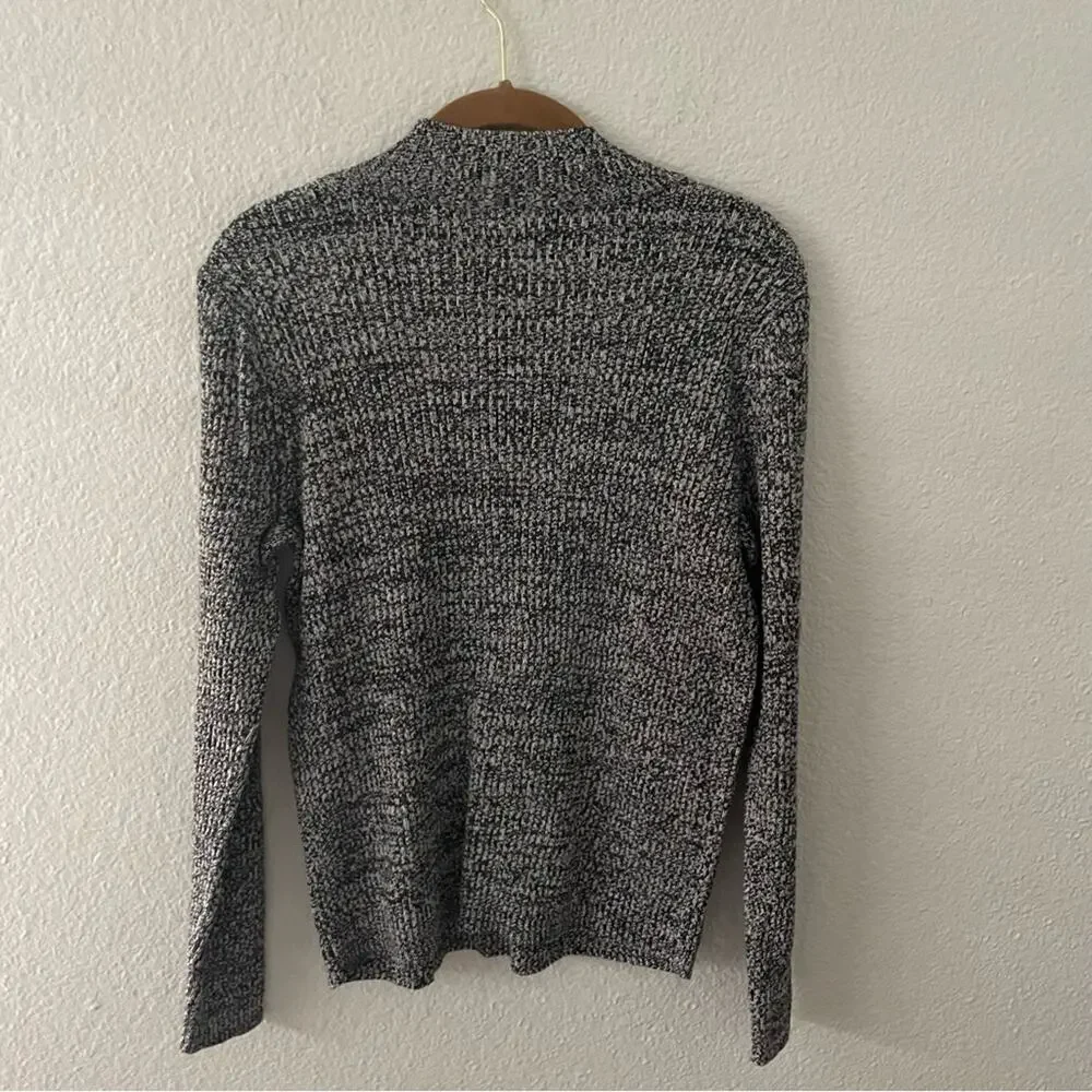 Vintage Black Heather Mockneck Sweater